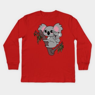 Kawaii koalas mother and baby Kids Long Sleeve T-Shirt